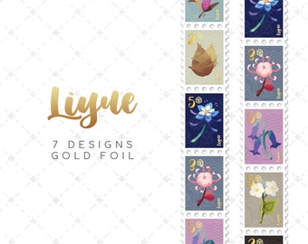 Flora of Liyue (Stamp) Japanese Foil Washi Tape 2.5cm x 5m