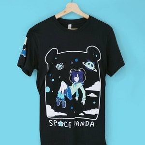 Glow-in-the-Dark Space Panda Tee / Short Sleeve Tshirt image 1