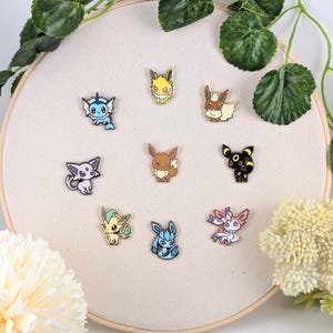 Eeveelutions Hard Enamel Pins with optional Acrylic Display