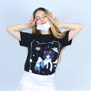 Glow-in-the-Dark Space Panda Tee / Short Sleeve Tshirt image 3