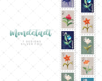 Flora of Mondstadt (Stamp) Japanese Foil Washi Tape 2.5cm x 5m