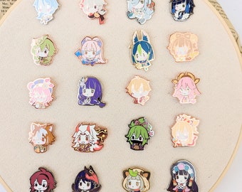 GACHA Genshin Party Chibis - Hard Enamel Pins (SET C)