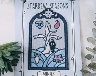 Parche bordado de las estaciones de Stardew Valley (invierno)
