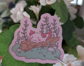 Happy Axolotl - High Quality Vinyl Sticker