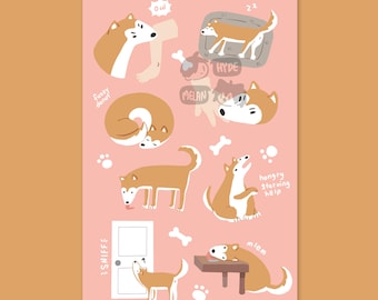 Life with Dog - 4x6 Vinyl Sticker Sheet