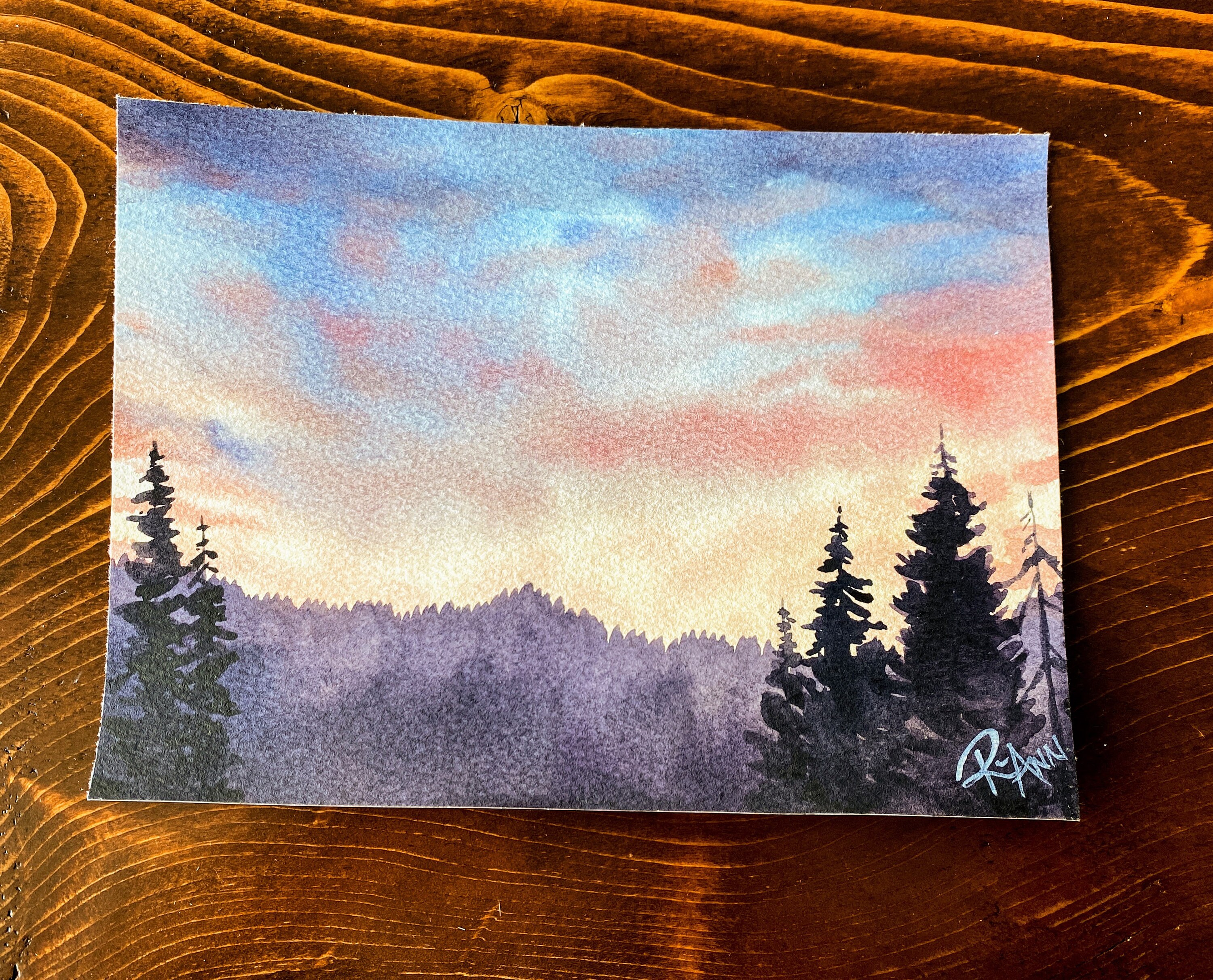 Forest at Dusk - Original Watercolor Painting - Unframed - Etsy