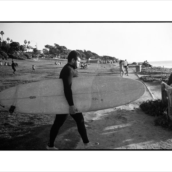 Del Mar Surfer | Del Mar California | Black and White Print | Fine Art Print
