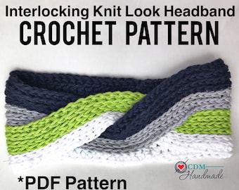 Interlocking Knit Look Headband Crochet Pattern