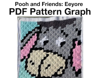 Pooh Bear and Friends Baby Blanket - Eeyore PDF Pattern Graph
