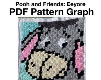 Manta para bebé Pooh Bear and Friends - Eeyore PDF Pattern Graph