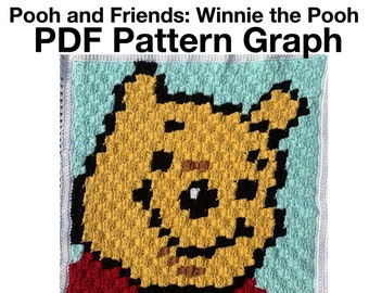 Manta para bebé del oso Pooh y sus amigos - Gráfico de patrón PDF de Winnie the Pooh