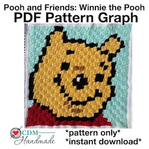 Pooh Bear and Friends Baby Blanket Winnie the Pooh PDF Pattern Graph image 1