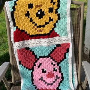 Pooh Bear and Friends Baby Blanket Winnie the Pooh PDF Pattern Graph image 4