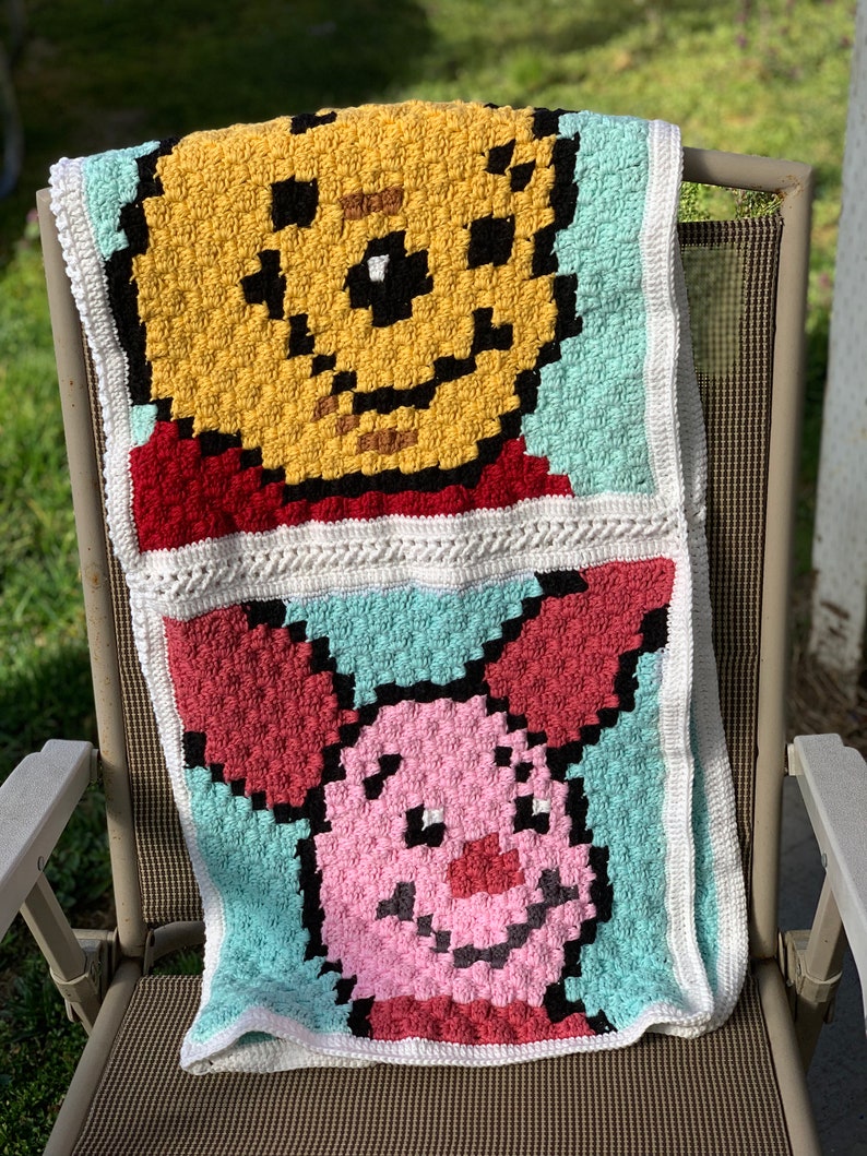 Pooh Bear and Friends Baby Blanket Winnie the Pooh PDF Pattern Graph image 4