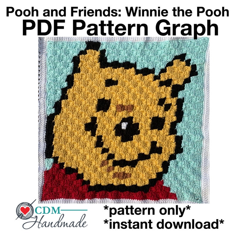 Pooh Bear and Friends Baby Blanket Winnie the Pooh PDF Pattern Graph image 1