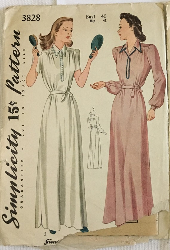 Vintage Pattern Women's Dressing Gown - Etsy
