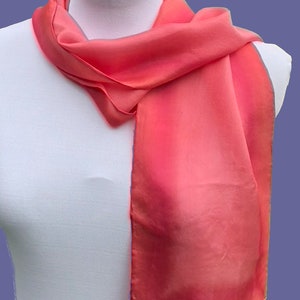 Habotai Sunset Rose Hand Dyed Silk Scarf