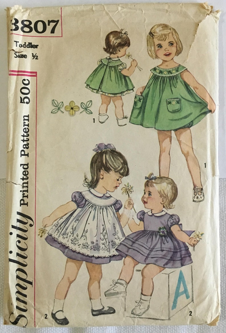 Vintage Pattern Toddler Gilr's Dress image 1