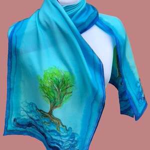 Tree of Living Waters Habotai Silk Scarf