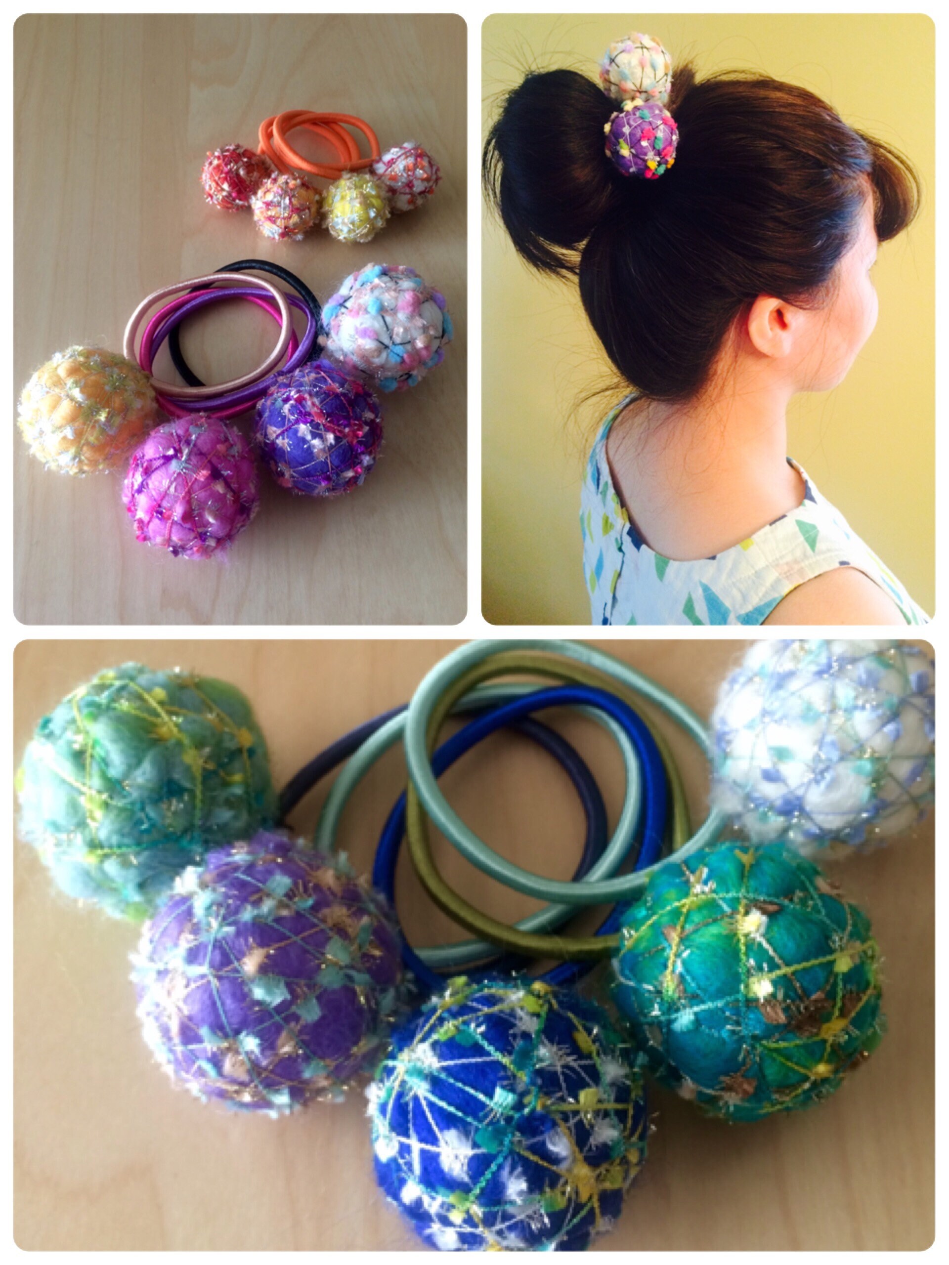 A cute and unique yarn ball hair tie Etsy