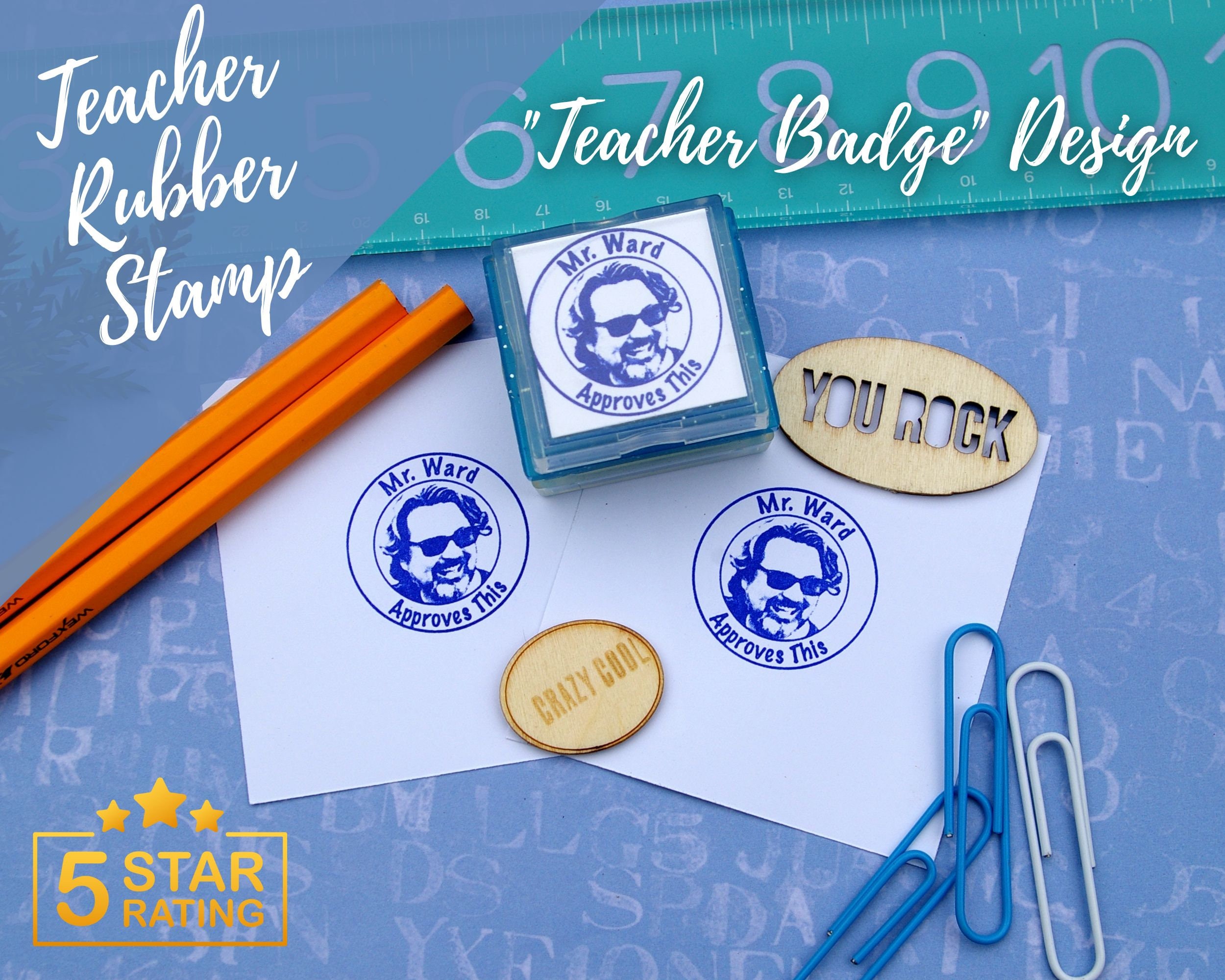 Personalized Teacher Stamp, Custom Teacher Self Inking Stamp,llama