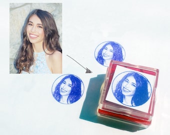 Custom Photo Rubber Stamp - The Blogger