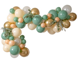 Giant Balloon Garland Kit - Sage Green, Olive, Peach, White Gold Giant Balloon Arch -“Sage" XL Photo Backdrop, Elegant, Wedding Arch, Bridal