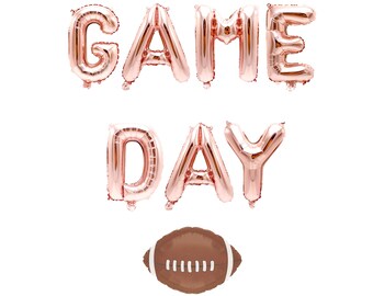 Rose Gold "Game Day" Balloon Banner - 16" Letter Balloons - Rose Gold - Sports, Football Balloon, Game Day Party, Super Bowl, Homecoming