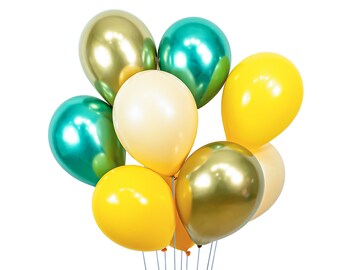 Balloon Cluster - Mustard White Gold Mint Giant Balloons- “Pumpkin Patch” XL Party Prop, Table Centerpiece, Neutral, Rustic, Sunflower