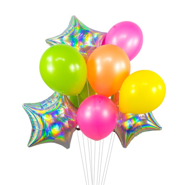 Ballon Cluster - Pink Lime Grün Gelb Riesenballons - “Confetti Cocktail” XL Party Prop, Baby Shower, Neon Geburtstag, Smash Cake Prop