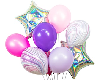 Balloon Cluster - Hot Pink Purple Lavender Giant Balloons- “Barbie” XL Party Prop, Table Centerpiece, Barbie Princess Theme, Its a Girl