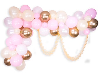 Giant Balloon Garland Kit - Blush Pink Cream White Champagne Giant Balloon Arch - “Blushing Bride” XL Photo Backdrop, Wedding, Bridal Shower