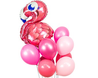 Balloon Cluster - Hot Pink Blush Giant Balloons- “Flamingo” XL Party Prop, Table Centerpiece, Its a Girl, Tropical Baby Shower Decor