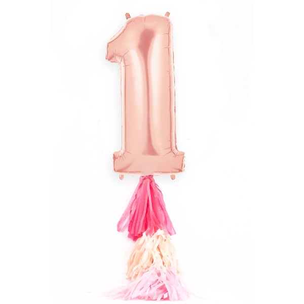 40” Giant Number 1 Rose Gold Balloon, Giant Rose Gold Balloon, Rose Gold Party, First Birthday Party, One 1 Balloon, Rose 1 Balloon