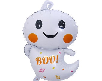 Giant Ghost Balloon - Black White -  XL Balloon - Halloween Theme Decor, Friendly Ghost, October Baby Shower, Spooky, Boo, Halloween Party