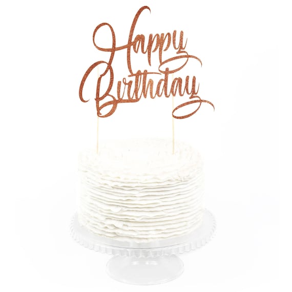 Happy Birthday Cake Topper Oro rosa Decorazione torta Festa di compleanno,  Glitter Script, 16, 50, 1 , Primo, Decorazioni alimentari -  Italia
