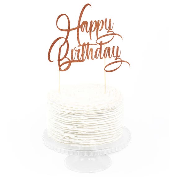 Happy Birthday Cake Topper Oro rosa Decorazione torta Festa di