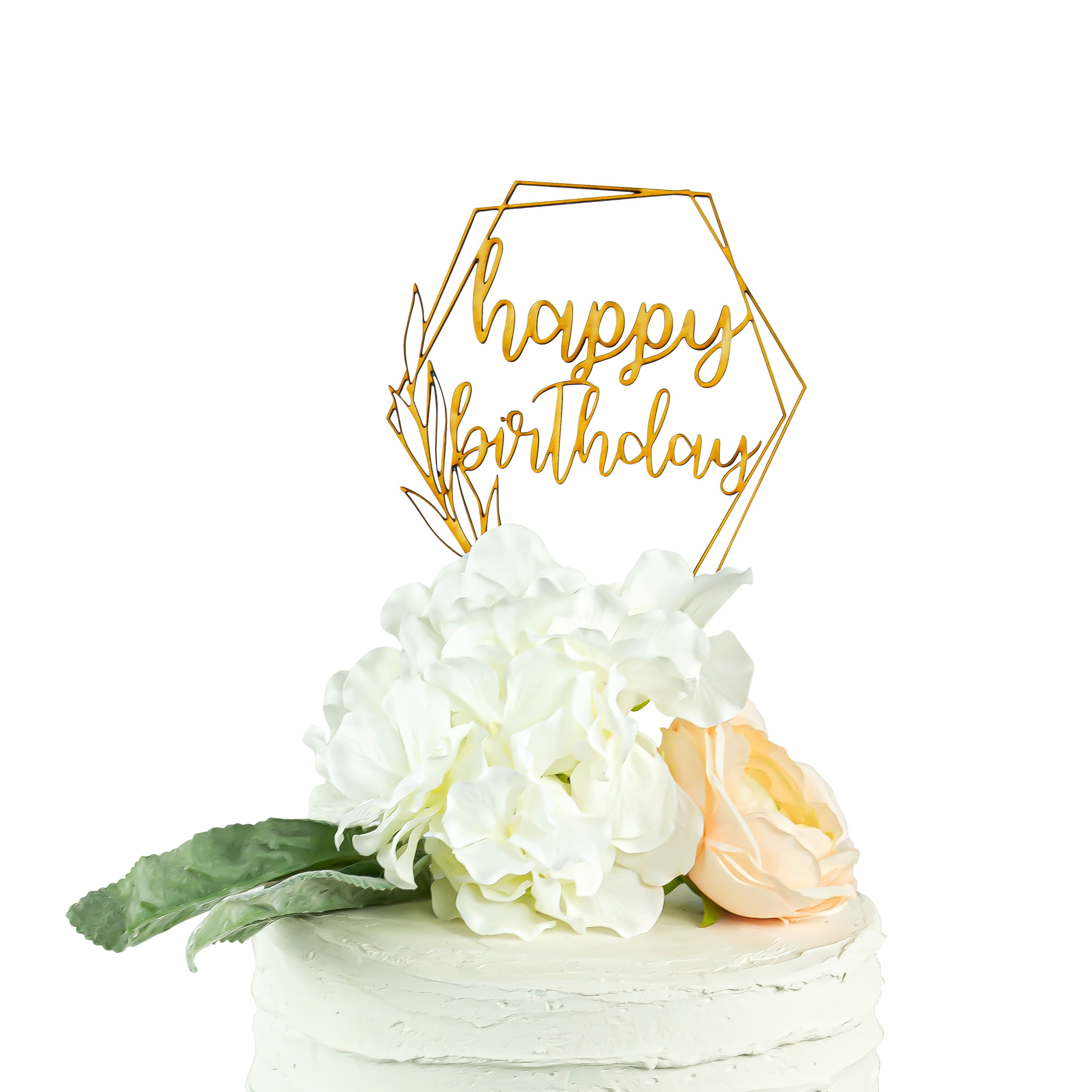 Cake topper Happy Birthday - bleu pailleté