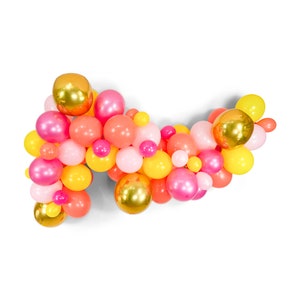 Balloon Garland Kit Pink Tangerine Gold Peach Yellow Giant Balloon Arch Mai Tai XL Girl Party Prop, Tropical, Bridal, Girl image 3