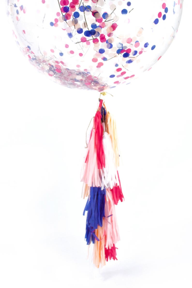Pink Peach White Navy Tassles- Macaroon Tassel Banner Shower Girl Birthday Backdrop DIY Party Decor 15+ Tassel Garland