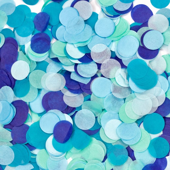 Confetti Pack Mint Blue Navy Teal Biodegradable 1 Confetti under the Sea  Table Decor, Baby Shower, Ocean, Boy Birthday 
