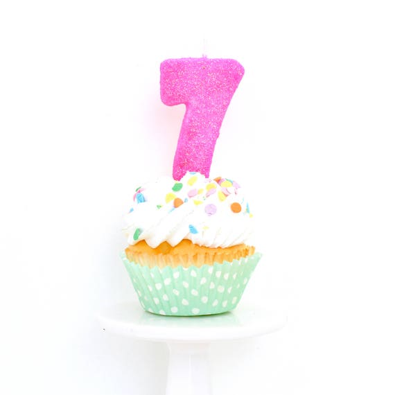Pink Number 7 Birthday Cake Candle