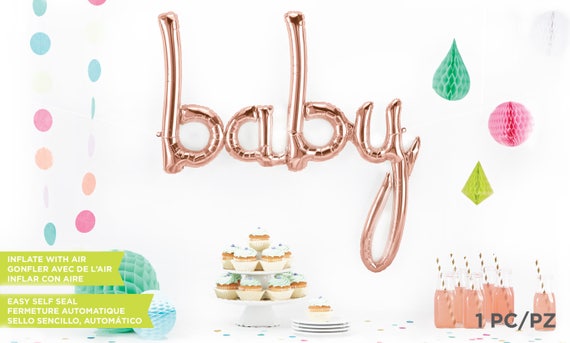 Hello Baby Rose Gold Script Foil Balloon 46/" Baby Shower Decor gender reaveal