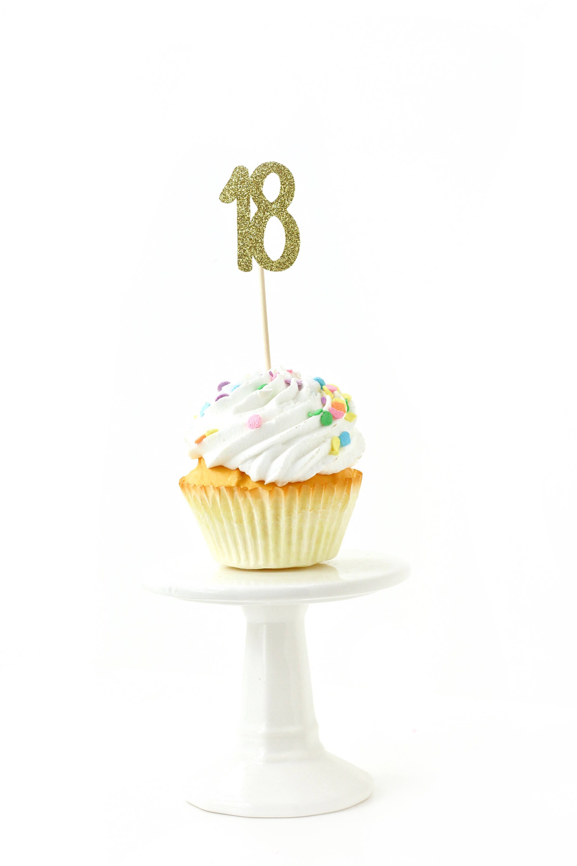 Number 18 Toothpick Toppers Gold Toothpick Topper Cupcake Etsy