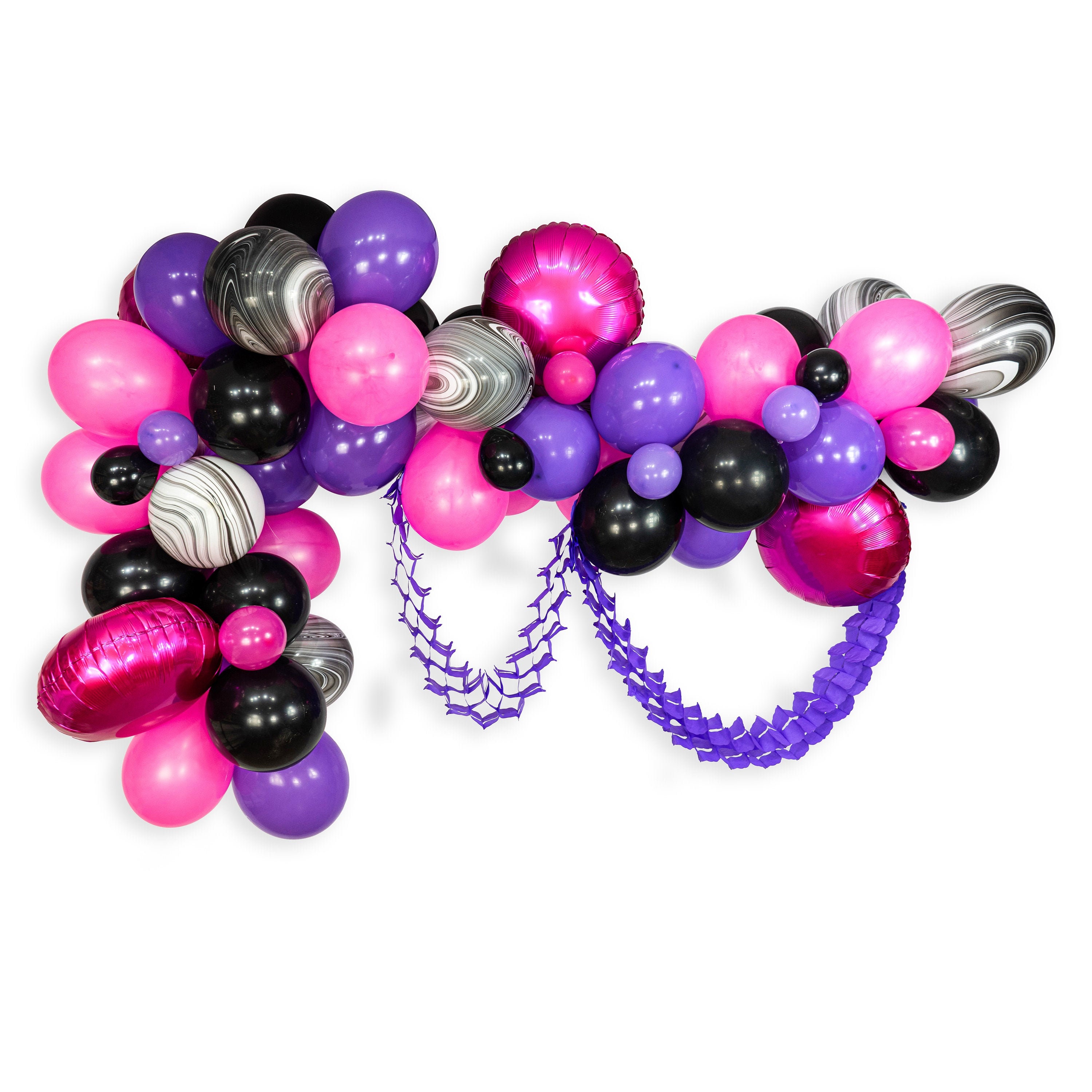 The colours of purple purple and pink balloon decorations #abstractart  #balloonart #pinksnpurples #purplehear…