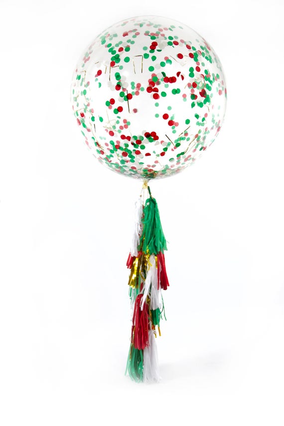 3 Meri Meri Green Red Clear Giant Confetti Filled Birthday Party Balloon Kit