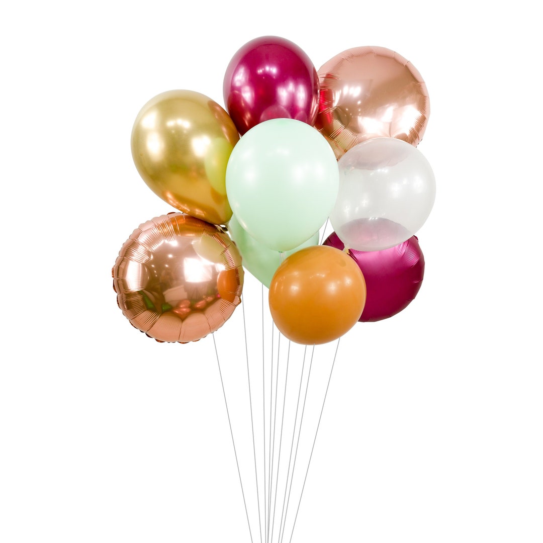 Balloon Cluster Burgundy Rose Gold Pistachio Giant Balloons Etsy
