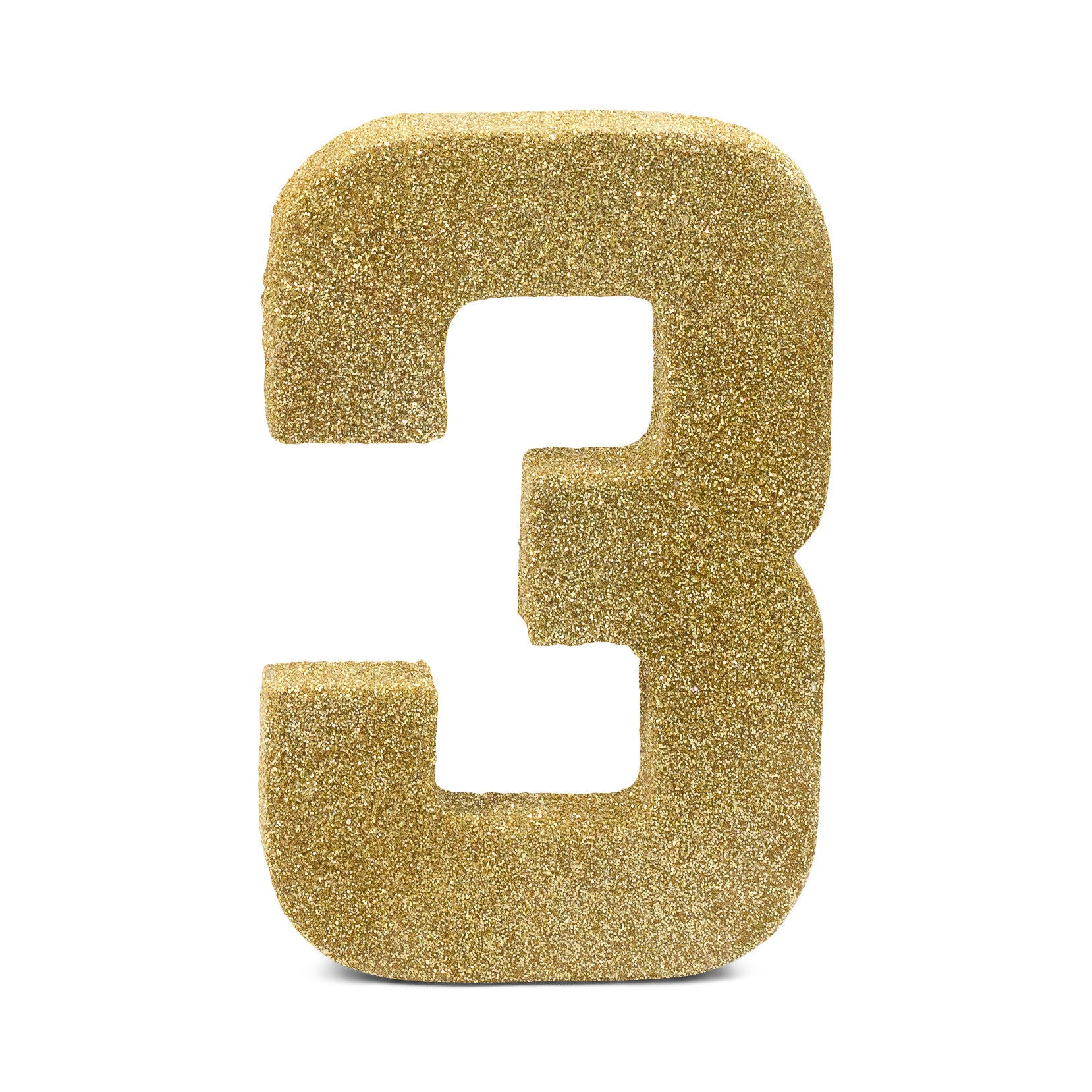 6.5 Gold Self Adhesive Glitter Foam Numbers 0-9 - Pack of 60 - CB Flowers  & Crafts