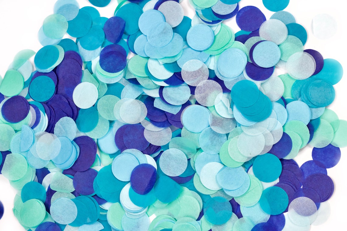 Confetti Pack Mint Blue Navy Teal Biodegradable 1 Confetti - Etsy