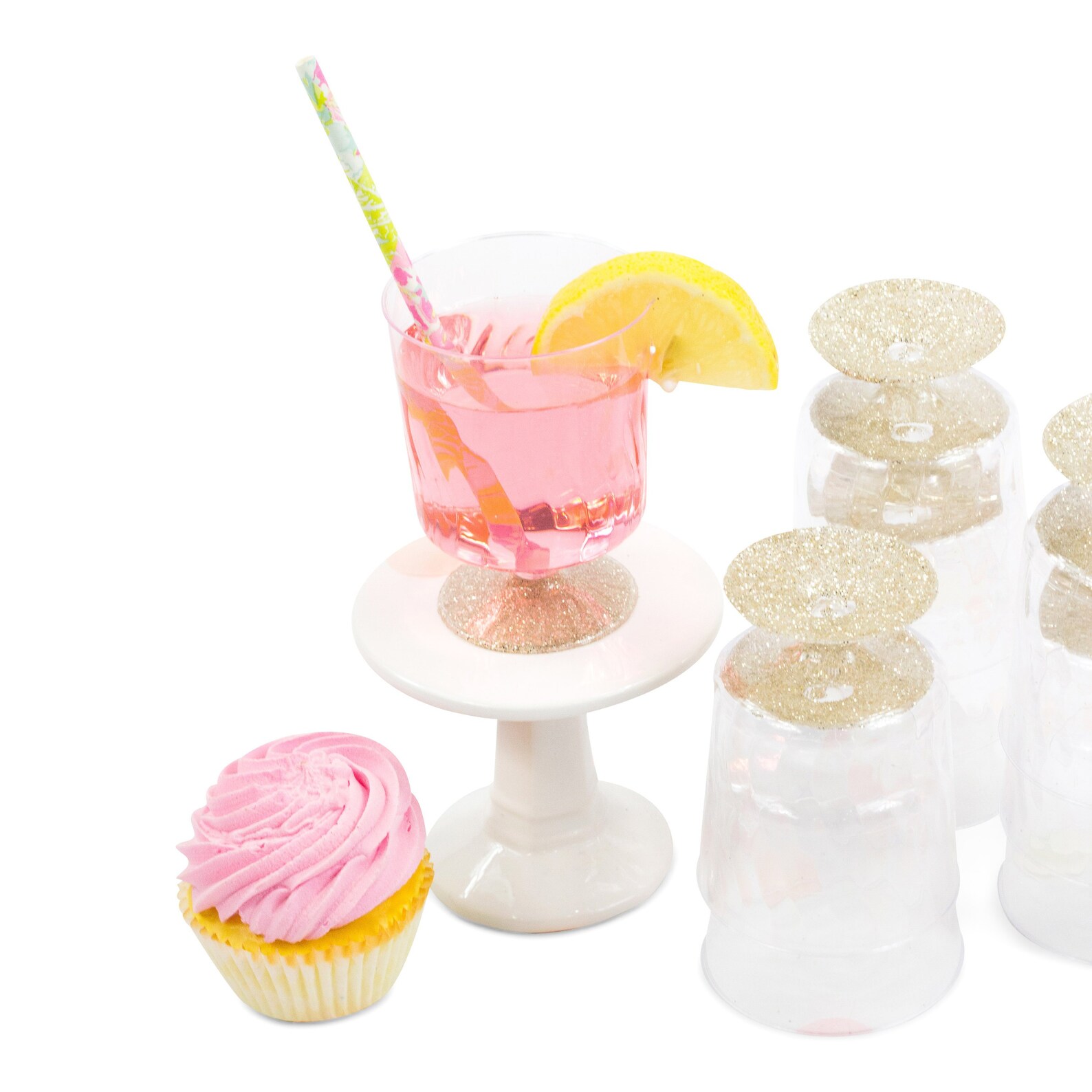 15 Glitter Cups White Gold Sparkle Disposable Cup Etsy